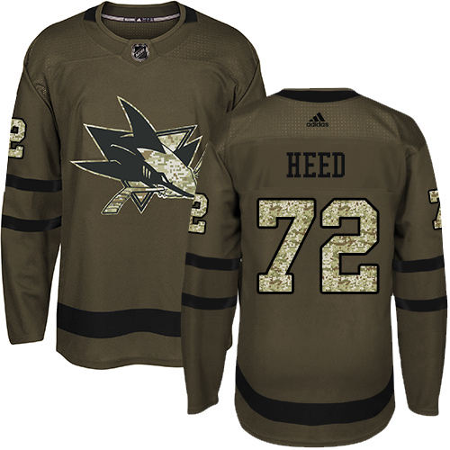 Adidas Sharks #72 Tim Heed Green Salute to Service Stitched NHL Jersey